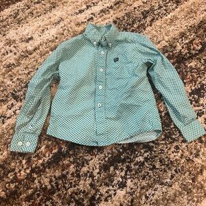 Cinch Kids Teal Checkered Button Down Shirt